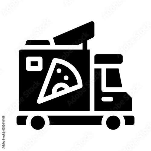 pizza truck glyph icon