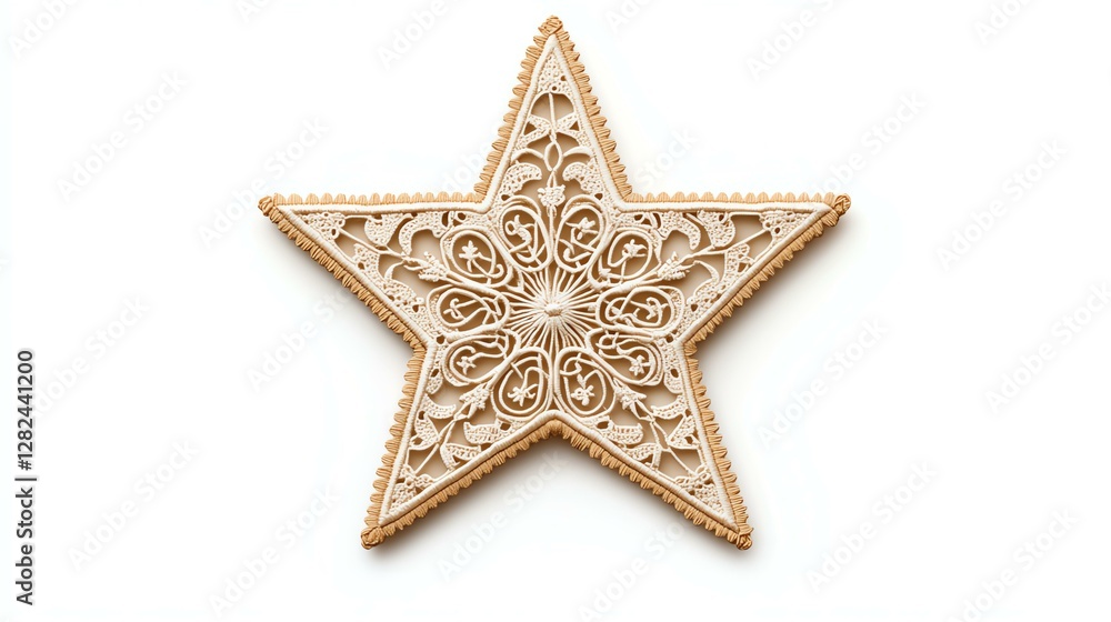 Intricate wooden star design with detailed carving. Intricate wooden star design with detailed carving.