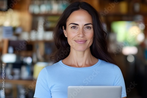 Person using a laptop to chat with a conversational agent, practicing language skills with real-time feedback, Conversational agent, Laptop photo