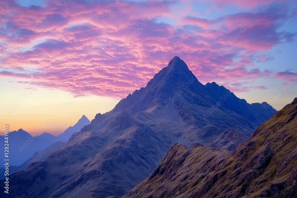 Obraz premium Quiraing mountains sunset at Isle of Skye, Scottland, United Kingdom