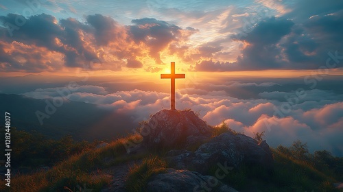Christian cross at sunset breathtaking view high resolution hd wallpaper