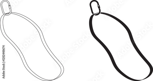 sling with  carabiner icon set