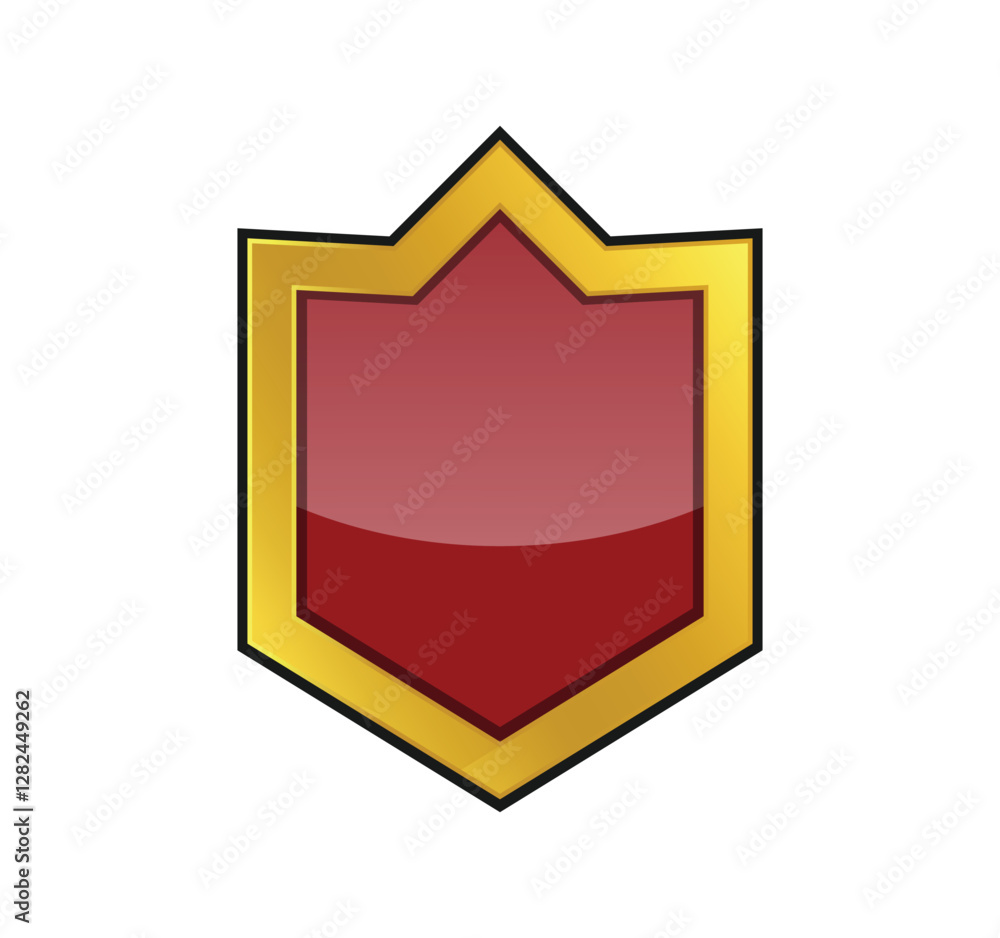 Shield badge. protect shield cartoon for game. Vector illustration