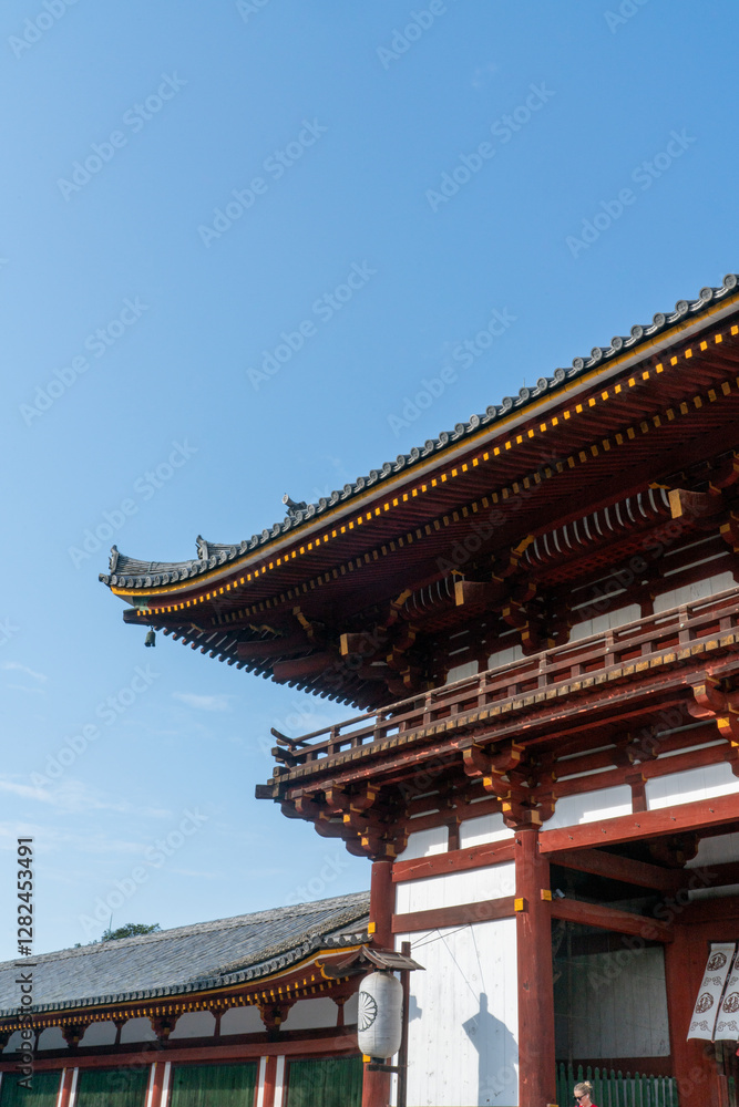 View of the architecture at the Fushimi Inari in Kyoto View of the architecture at the Fushimi Inari in Kyoto