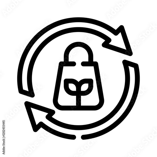 reusable bag line icon