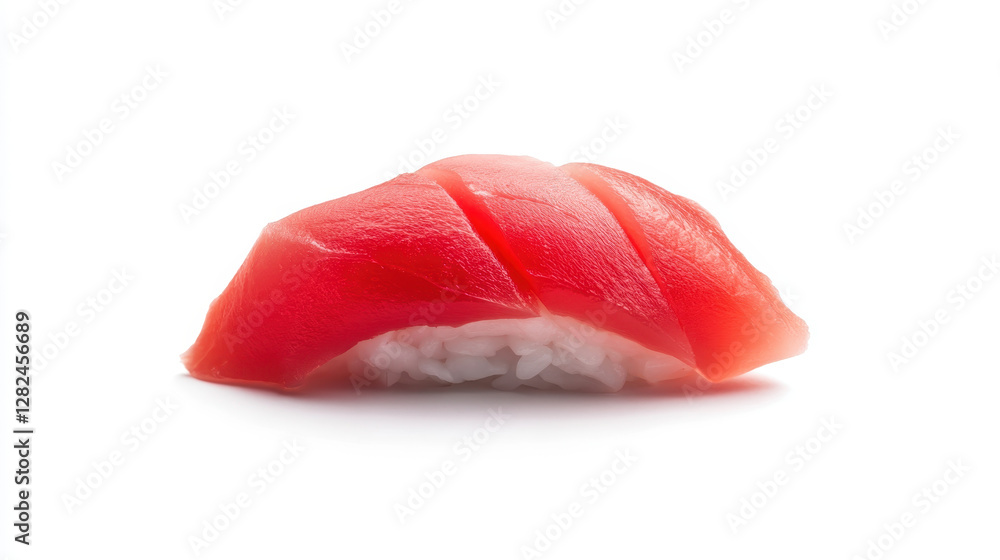 Fresh Tuna Sashimi on White Background for Culinary Presentation Fresh Tuna Sashimi on White Background for Culinary Presentation