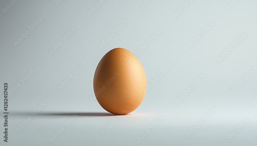 Single brown egg on a plain white background Single brown egg on a plain white background