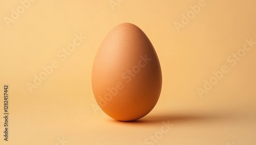 Wallpaper Mural Single brown egg on pale orange background Torontodigital.ca