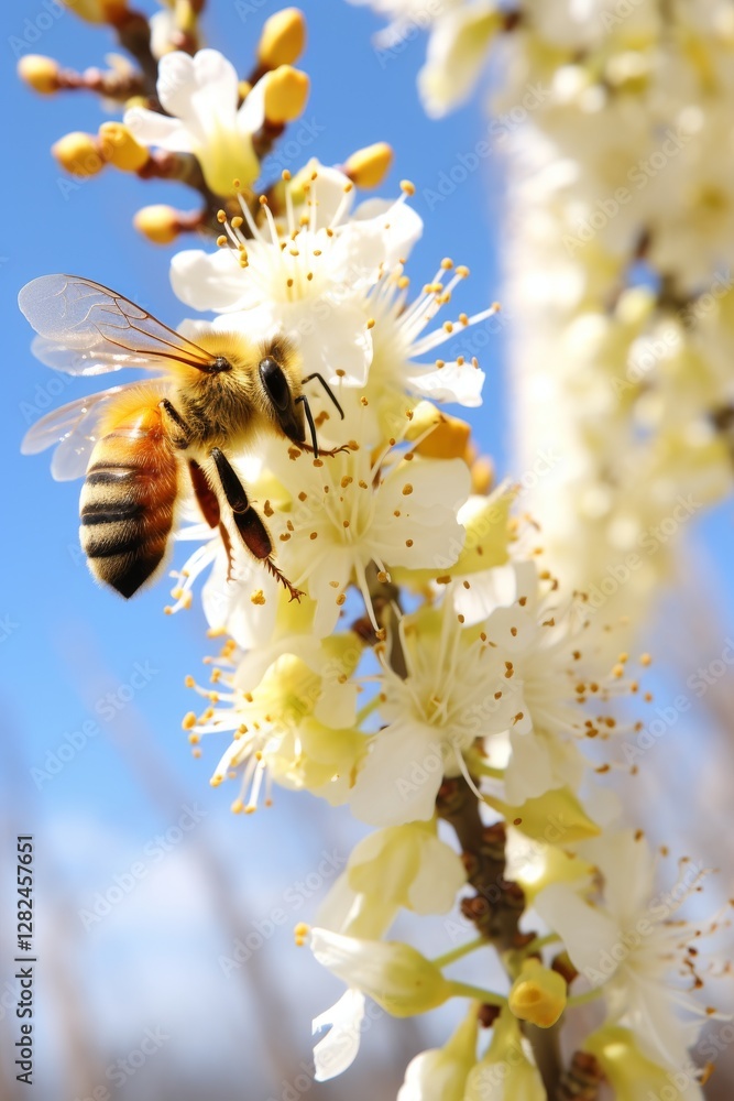 Fototapeta premium Bee on flowering plant
