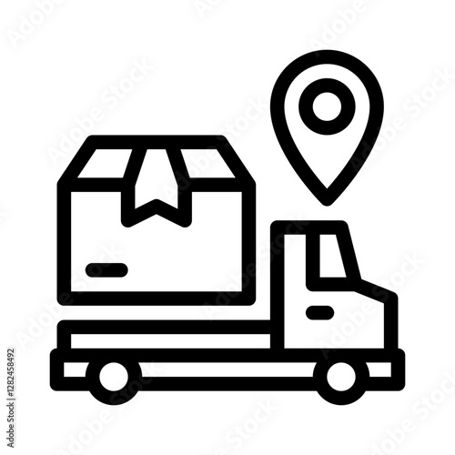 grocery delivery line icon