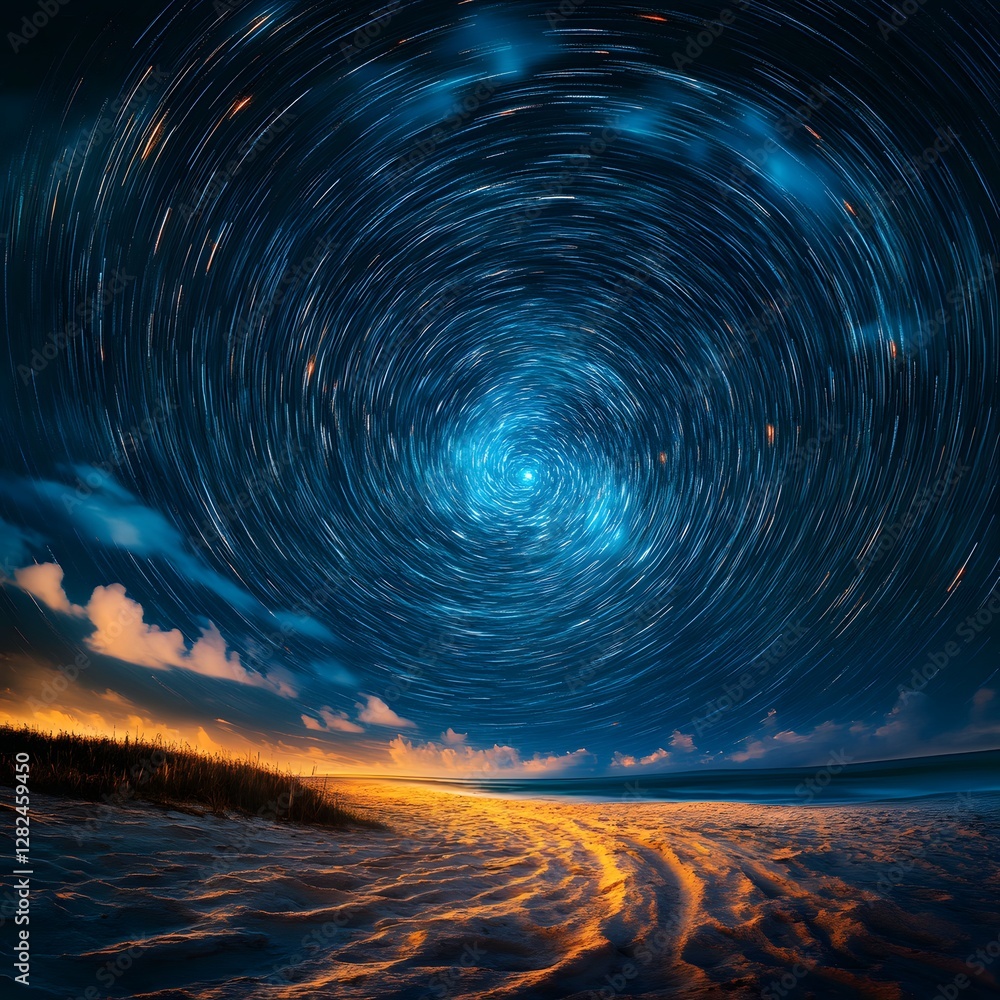 Fototapeta premium stars and sky motion blur and noise, generation AI 