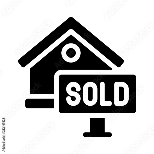 sold home glyph icon