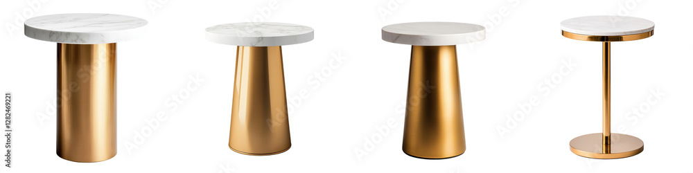 Elegant and modern bronze and gold pedestal tables with minimalist and geometric designs perfect for displaying decorative objects Elegant and modern bronze and gold pedestal tables with minimalist and geometric designs perfect for displaying decorative objects