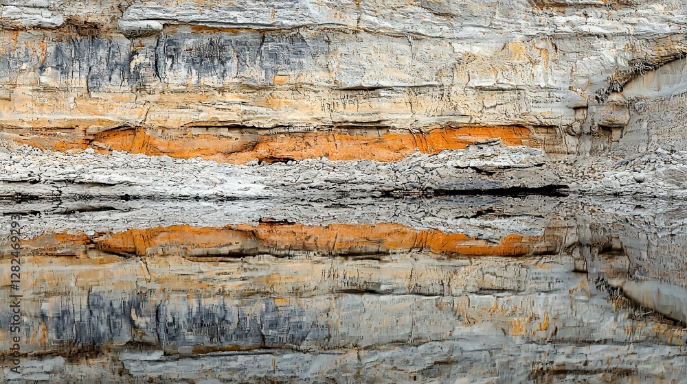 Fototapeta premium Abstract Rock Formation Reflection in Water