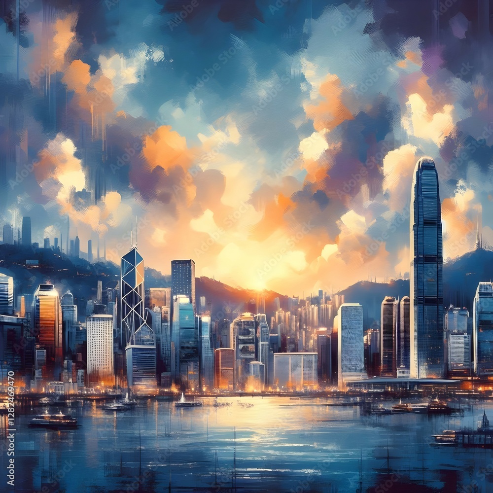 Obraz premium Cityscapes at sunset