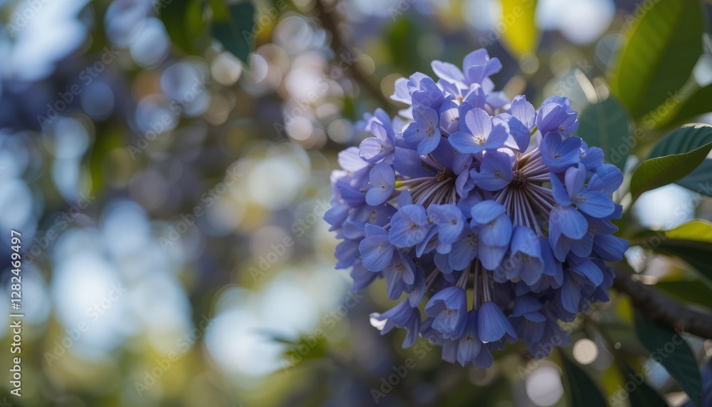 Vibrant Purple Flower Cluster in Soft Sunlight Vibrant Purple Flower Cluster in Soft Sunlight