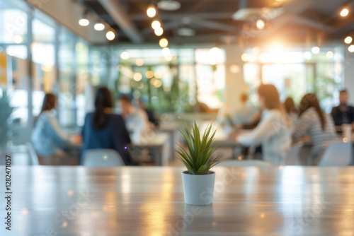 Wallpaper Mural A blurred background of a business office with young professionals in a meeting. Torontodigital.ca
