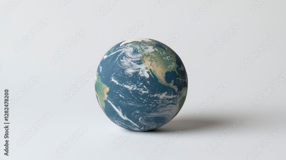 Earth globe, neutral background, environmental concept Earth globe, neutral background, environmental concept