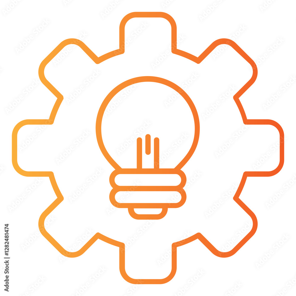 solution single icon with a line gradient style solution single icon with a line gradient style