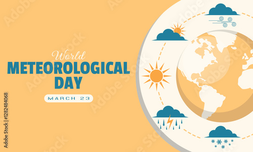 World Meteorological Day Poster. Climate change on earth