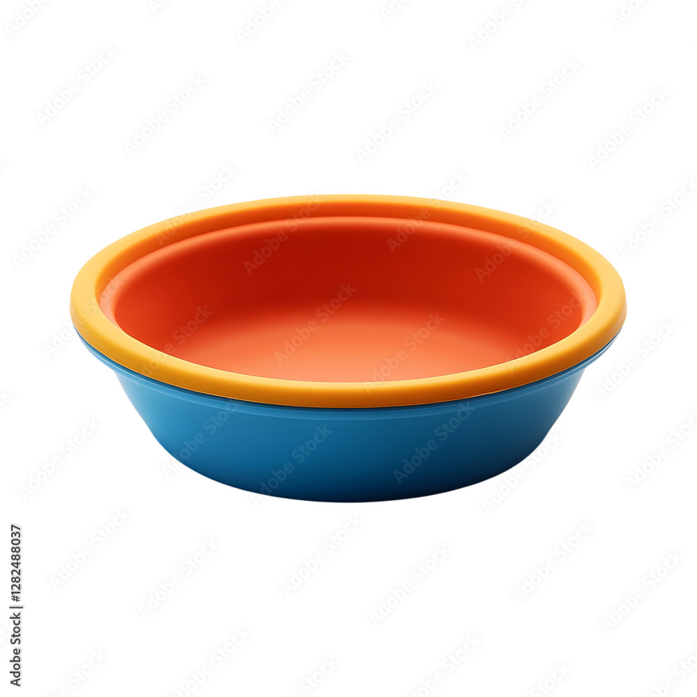 Vibrant Silicone Pie Dish in Blue and Orange with Yellow Rim Isolated on Transparent Background Vibrant Silicone Pie Dish in Blue and Orange with Yellow Rim Isolated on Transparent Background