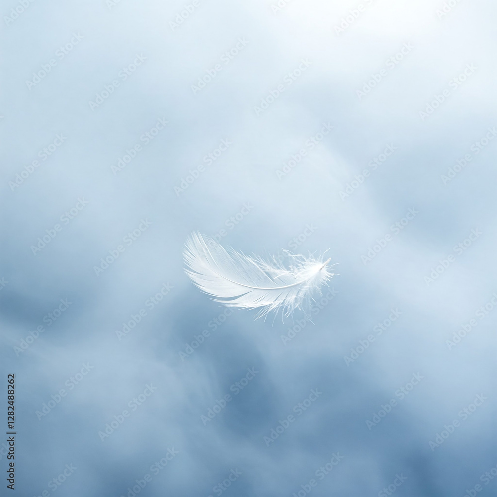 white feather on blue sky white feather on blue sky