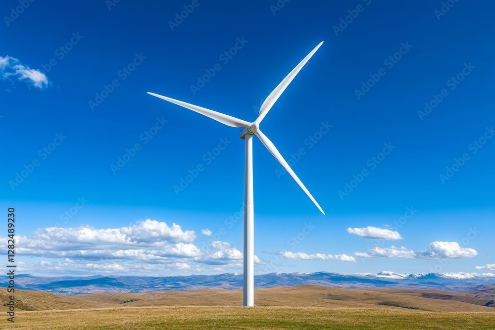 Wind turbine in agricultural fields in the province of Tarragona in Catalonia Spain Wind turbine in agricultural fields in the province of Tarragona in Catalonia Spain