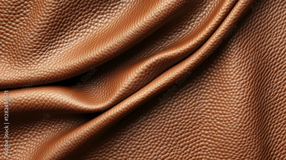 Brown Leather Textured Background Shows Fine Details and Soft Curves Brown Leather Textured Background Shows Fine Details and Soft Curves