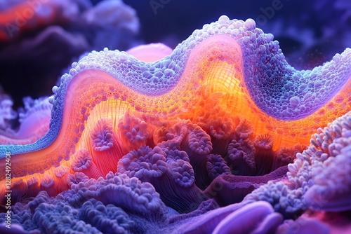 Fototapeta Naklejka Na Ścianę i Meble -  Colorful coral reef formation displaying a fascinating underwater ecosystem