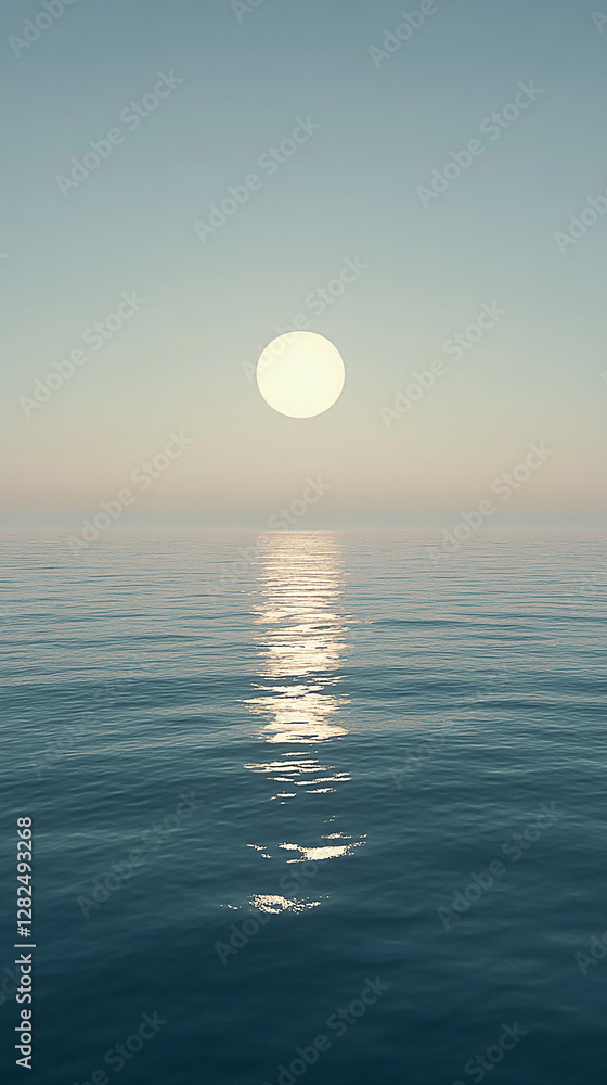 Serene sunset over calm ocean waters with gentle ripples reflecting the sun's golden glow Serene sunset over calm ocean waters with gentle ripples reflecting the sun's golden glow