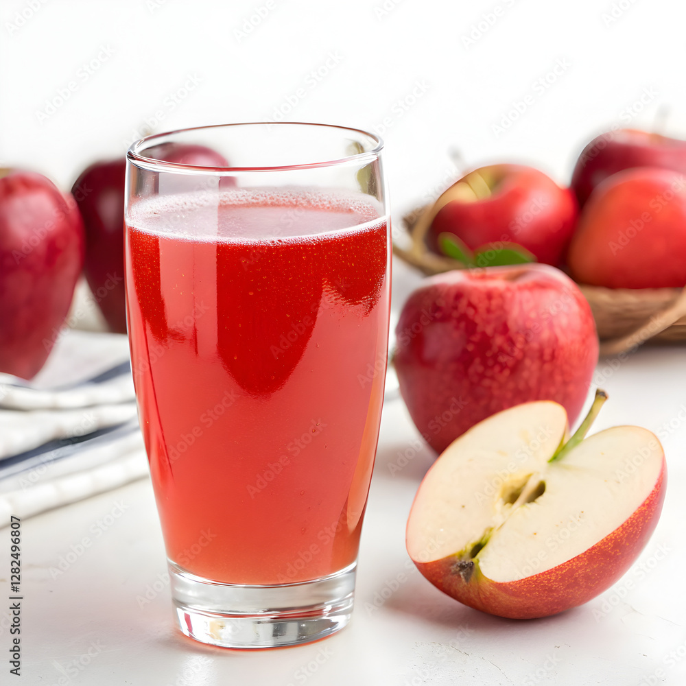 glass of red apple juice glass of red apple juice
