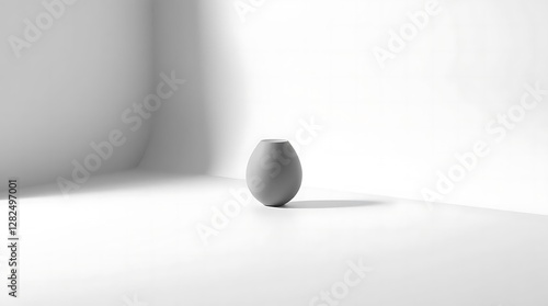 A minimalist photograph, high contrast black and white, sharply focused on a single object, exhibiting clean lines and simple forms, devoid of ornamentation. photo