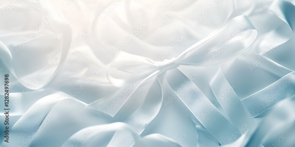 Obraz premium Soft White Satin Ribbons with Gentle Light