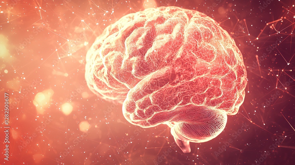 Human brain, neural network, abstract background, medical concept Human brain, neural network, abstract background, medical concept