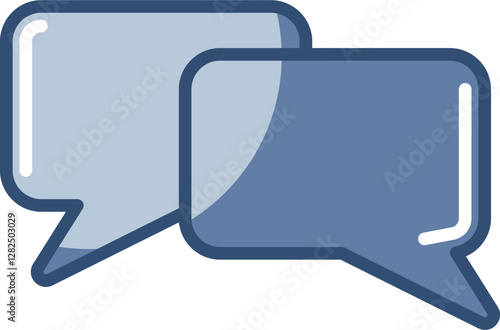 comment icon, transparent background. replaceable blue color design