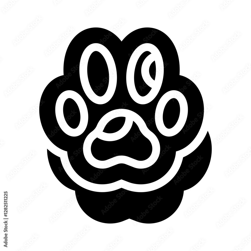 paw print glyph icon paw print glyph icon