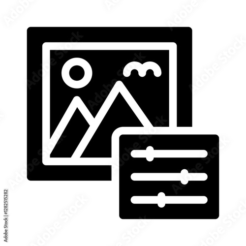 photo editing glyph icon