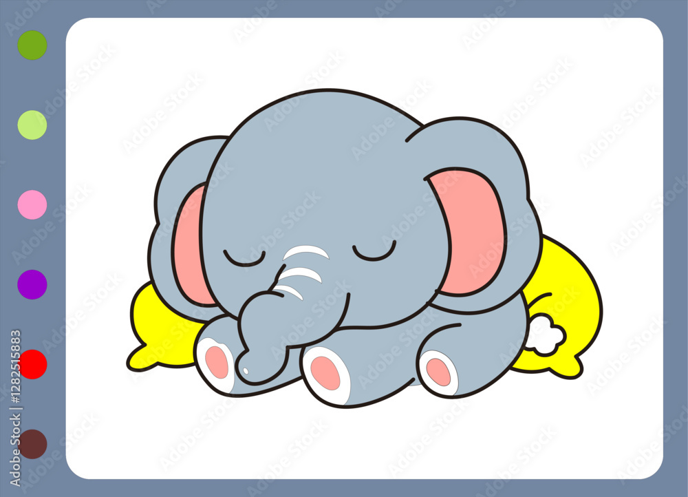 Fototapeta premium Cute elephant cartoon. Hand drawn cartoon elephant illustration