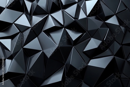 Abstract dark geometric triangular background photo