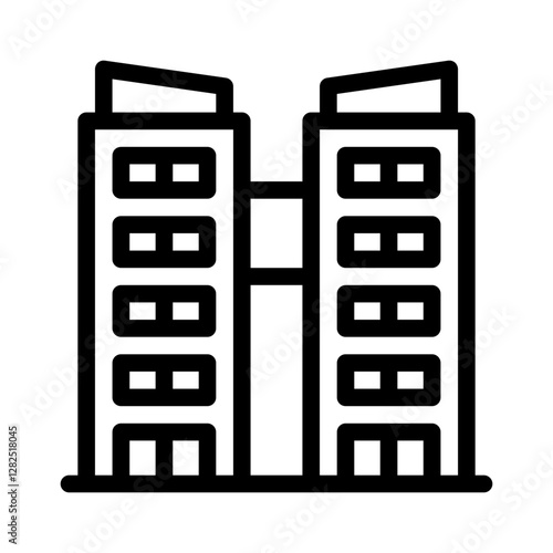 apartment management line icon