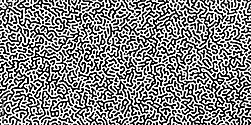 Organic seamless patterns with rounded lines Diffusion reaction background. Monochrome background of natural organic forms motion. Overlay template abstract Turing organic wallpaper background. Organic seamless patterns with rounded lines Diffusion reaction background. Monochrome background of natural organic forms motion. Overlay template abstract Turing organic wallpaper background.