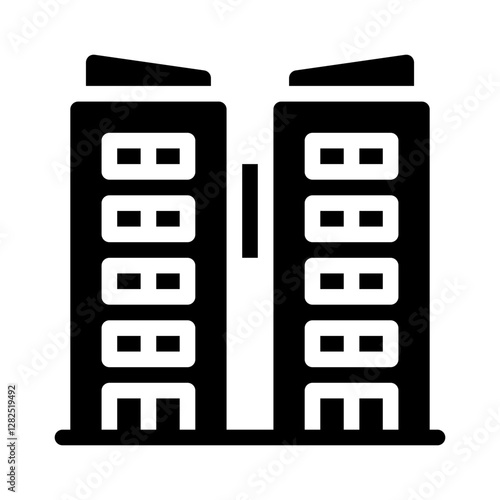 apartment management glyph icon