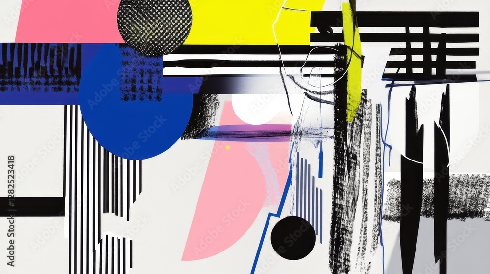 Abstract Composition Featuring Bold Colors and Geometric Shapes Abstract Composition Featuring Bold Colors and Geometric Shapes