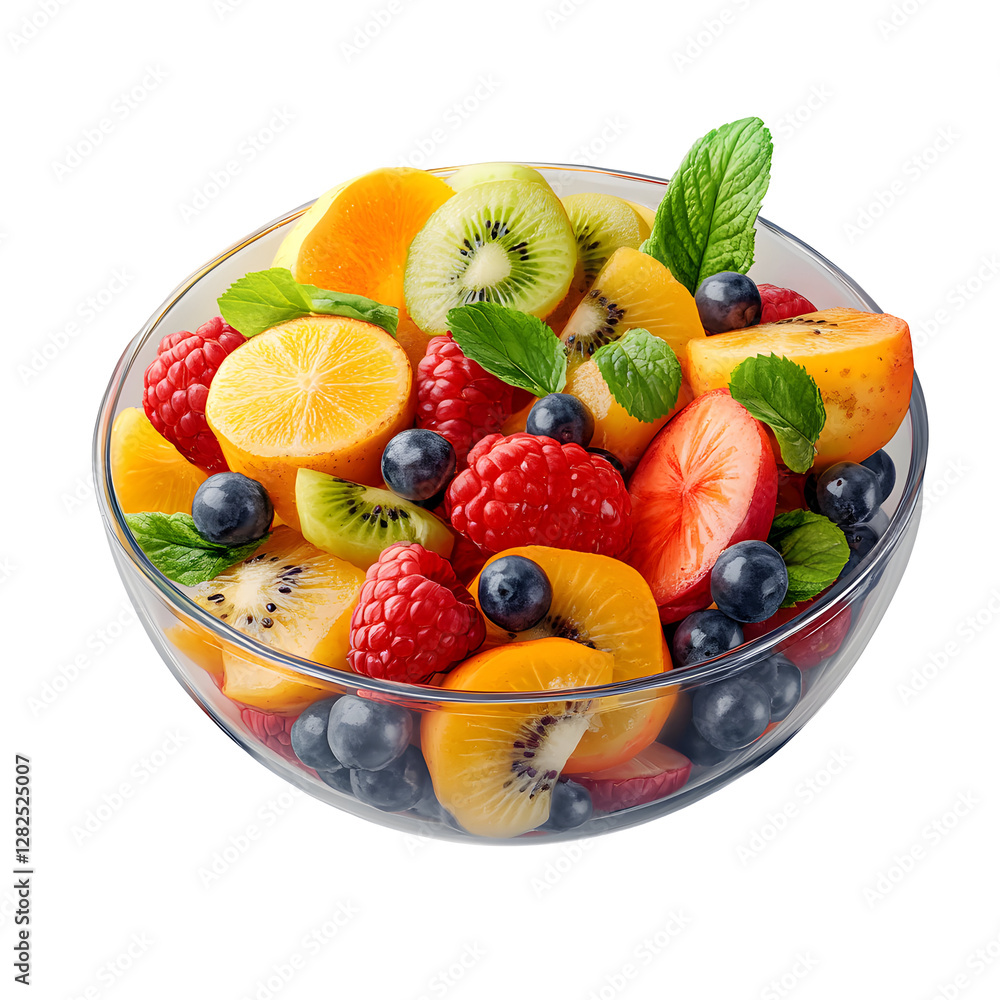 Colorful Fruit Bowl With Mixed Berries Kiwi And Mint Leaves Freshly Arranged For Displaying Many Colorful Fruit Bowl With Mixed Berries Kiwi And Mint Leaves Freshly Arranged For Displaying Many