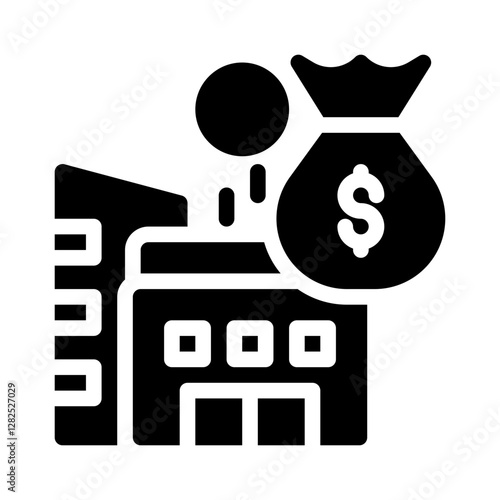 real estate crowdfunding glyph icon