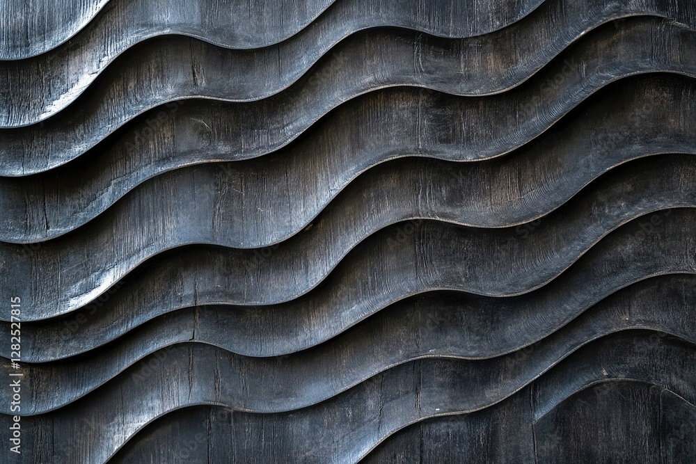 Abstract background of old wood with wavy patterns, texture for design and print. Dark gray and black colors, a beautiful natural wood surface. Stock photo, 2/3 place text Abstract background of old wood with wavy patterns, texture for design and print. Dark gray and black colors, a beautiful natural wood surface. Stock photo, 2/3 place text