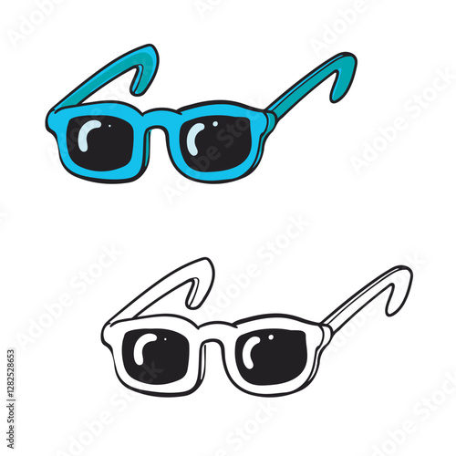 glasses drawing with line art. simple design. easy to edit. vector illustration