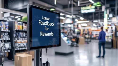 Wallpaper Mural A store with a sign that says "Leave feedback for rewards" Torontodigital.ca