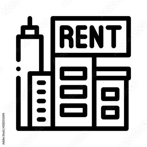 apartment rental line icon
