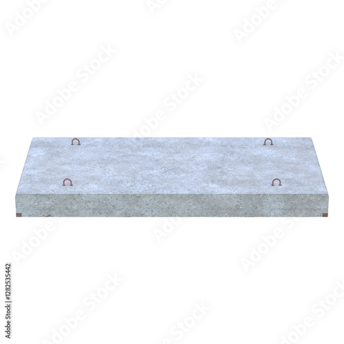 Concrete Slab, 3d illustration isolated on white background